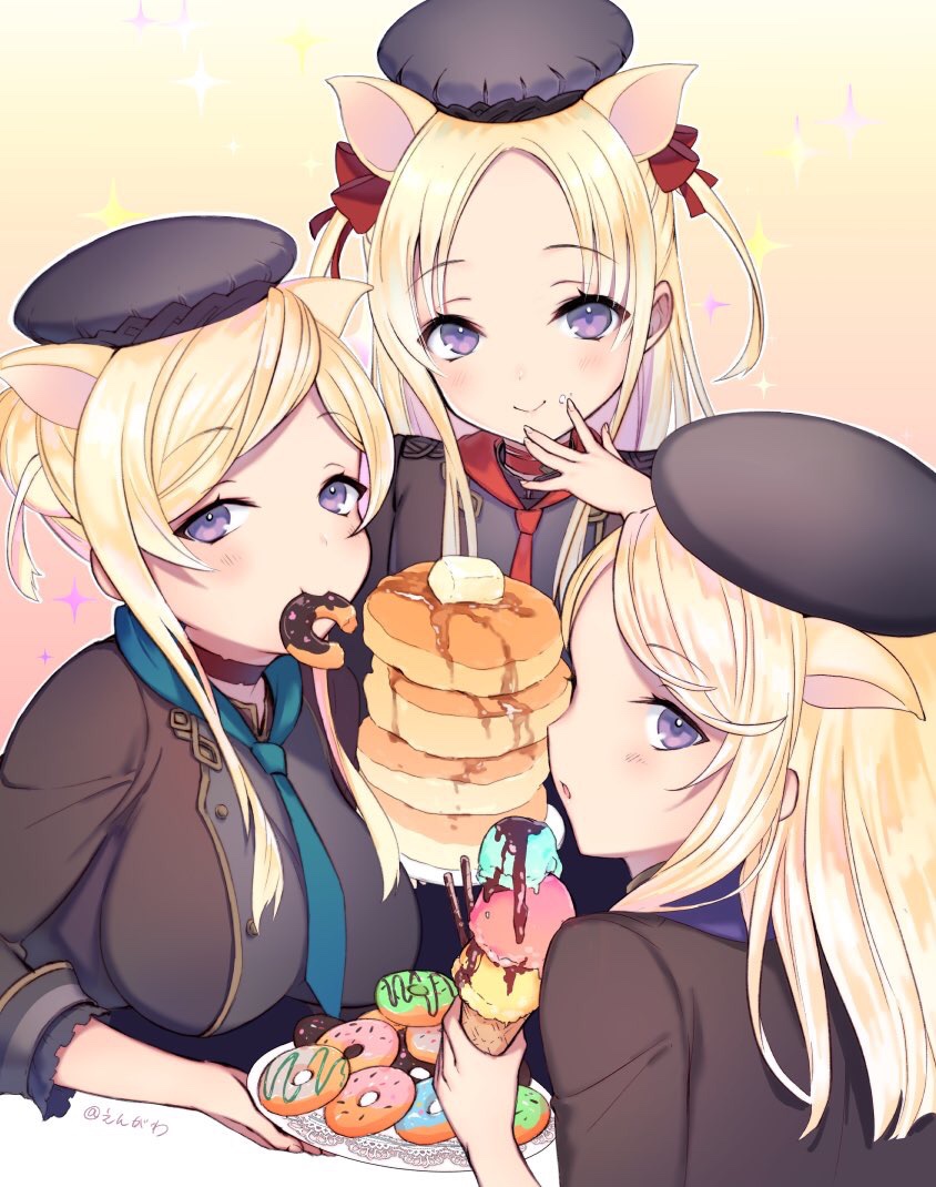 green little pig, red little pig, and blue little pig (sinoalice) drawn by 723_(tobi)