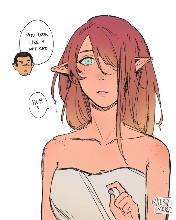 nelyne and calan badonhal (original and 1 more) drawn by milramemo