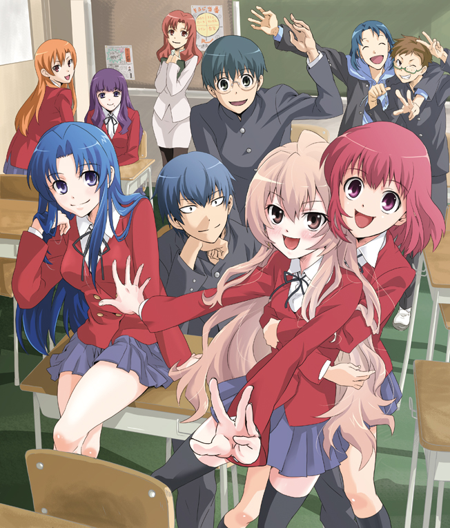 aisaka taiga, kawashima ami, takasu ryuuji, kushieda minori, kitamura yuusaku, and 5 more (toradora!) drawn by naka_nohito