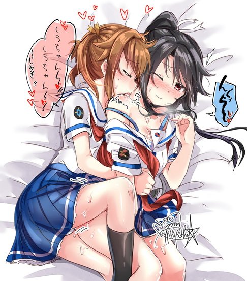 misaki akeno and munetani mashiro (high school fleet) drawn by gleision_adain