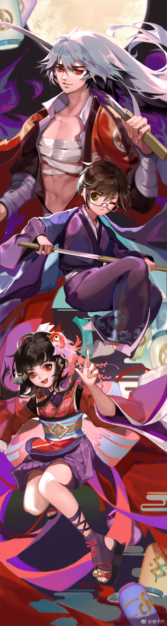 nura rikuo (onmyoji and 1 more) drawn by ruoganzhao