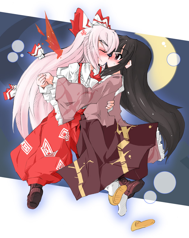 fujiwara no mokou and houraisan kaguya (touhou) drawn by naik