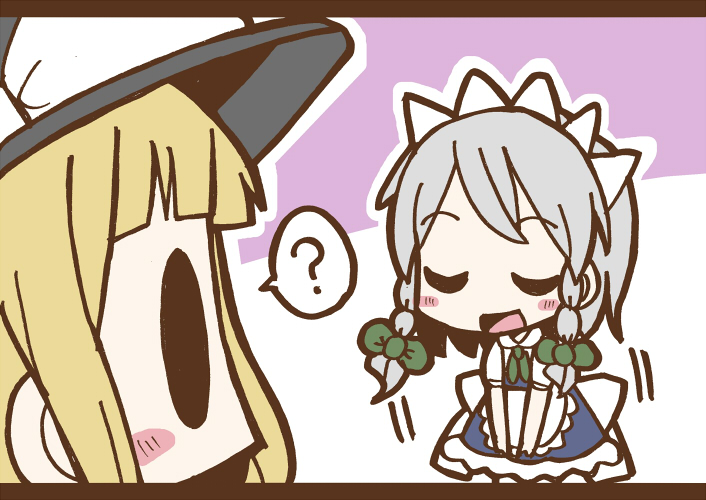 kirisame marisa and izayoi sakuya (touhou) drawn by adomi