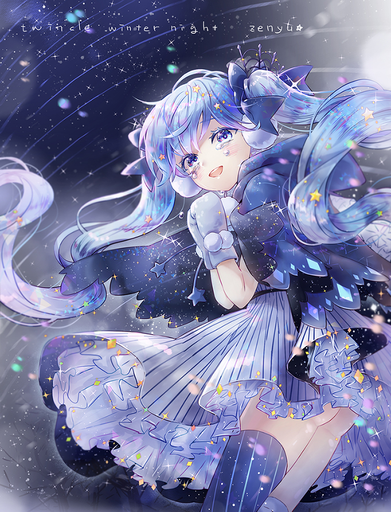 hatsune miku and fuyu no yoru miku (vocaloid) drawn by zenyu