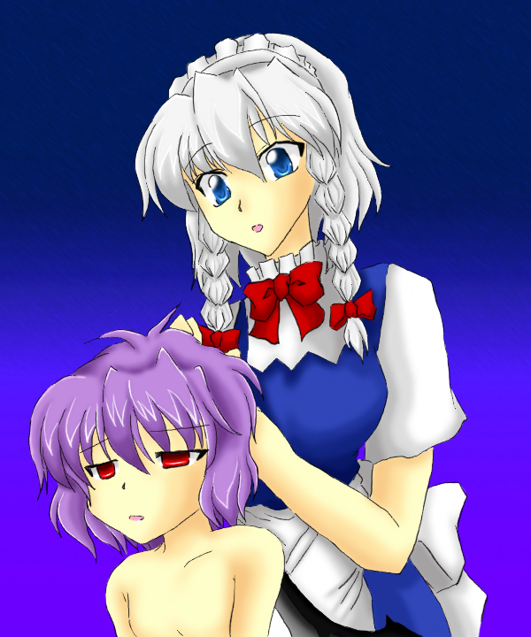 remilia scarlet and izayoi sakuya (touhou) drawn by yinfan_baitu