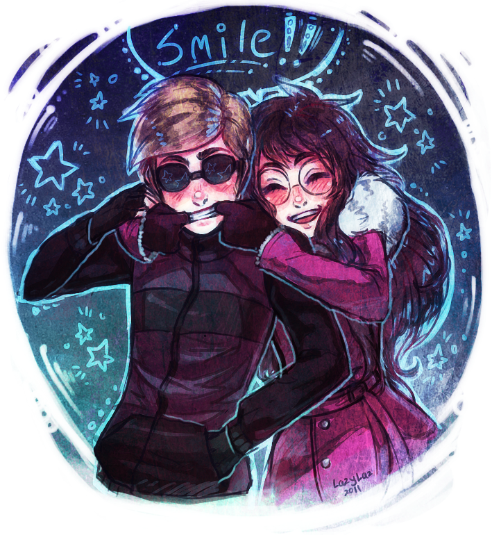 jade harley and dave strider (homestuck) drawn by lazili