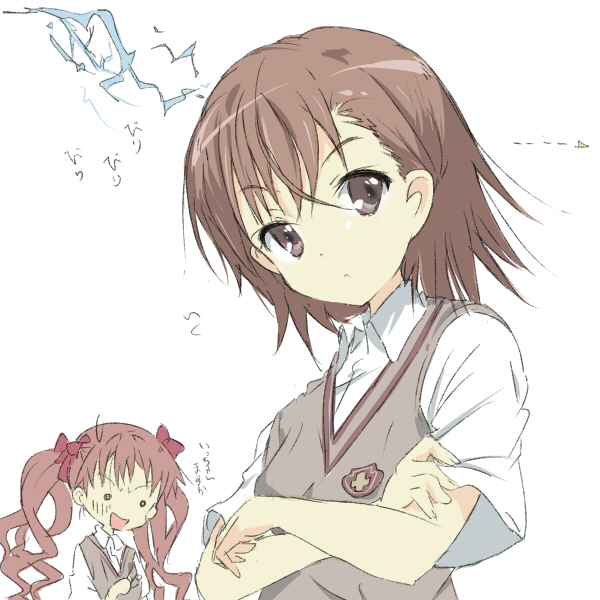 misaka mikoto and shirai kuroko (toaru majutsu no index and 1 more) drawn by core_(mayomayo)