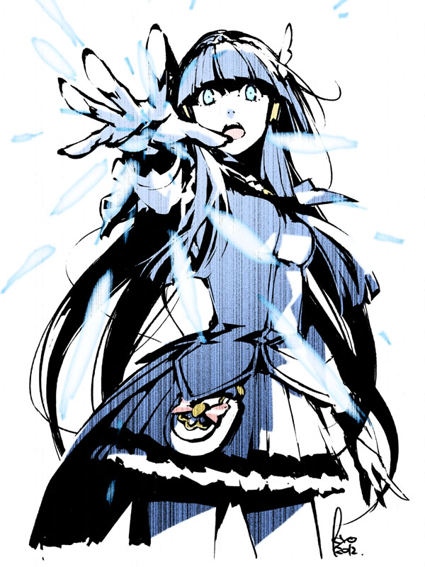 aoki reika and cure beauty (precure and 1 more) drawn by kyo_(kuroichigo)