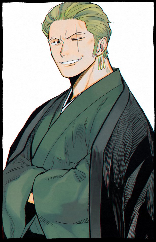 roronoa zoro (one piece) drawn by kiyoshita