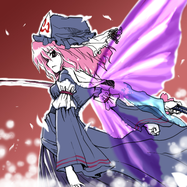 saigyouji yuyuko (touhou and 1 more) drawn by gengorou