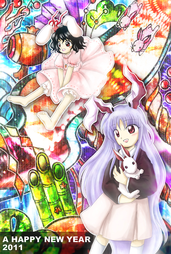 reisen udongein inaba and inaba tewi (touhou) drawn by medinki