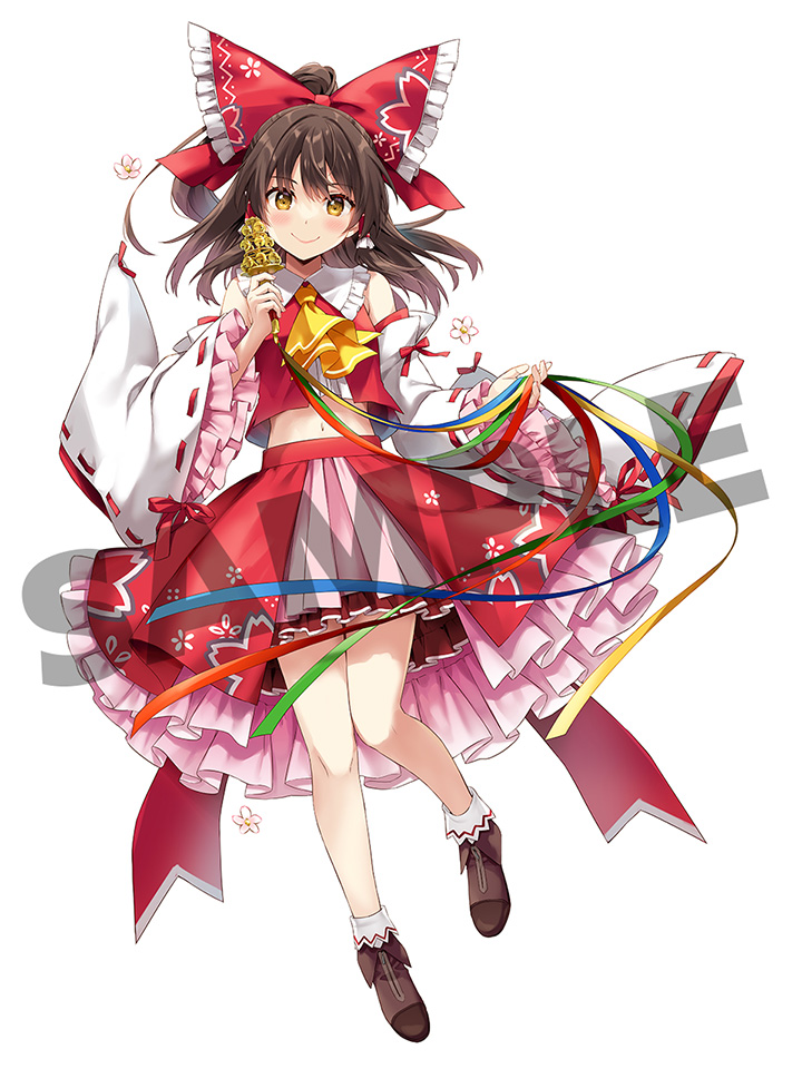 hakurei reimu (touhou and 1 more) drawn by eretto