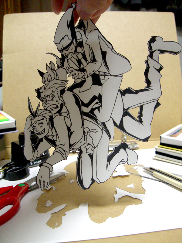 phoenix wright, apollo justice, sissel, and cat (ace attorney and 3 more) drawn by gunjou_neko
