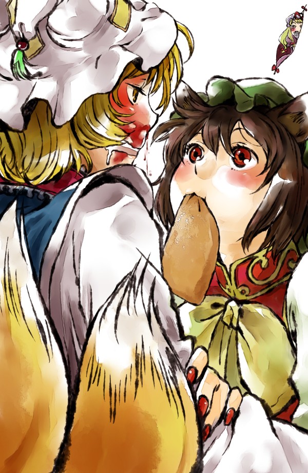 yakumo yukari, yakumo ran, and chen (touhou) drawn by yukataro