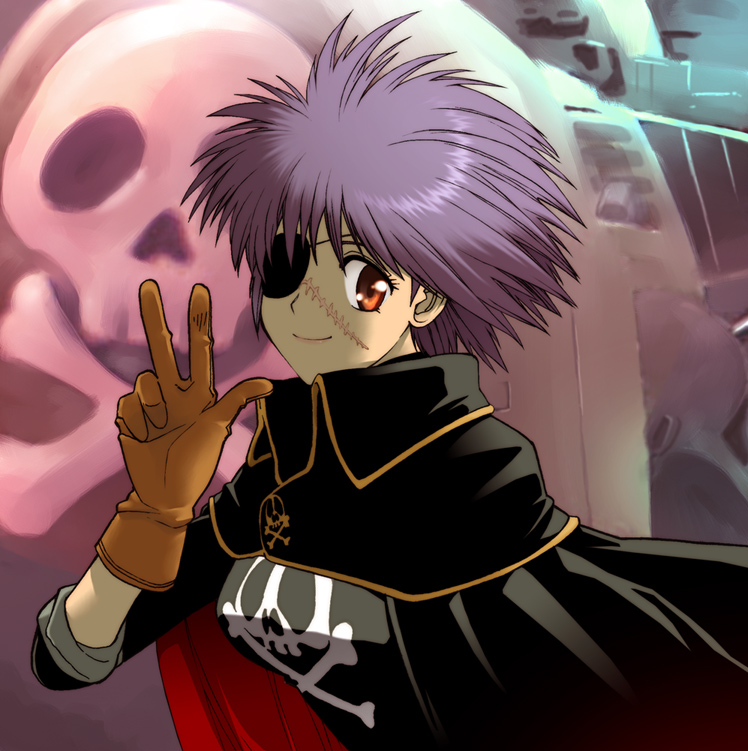 harlock and arcadia (harlock saga and 2 more) drawn by kikumaru_bunta