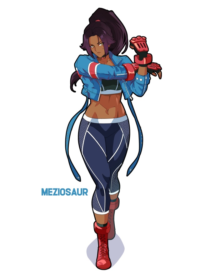 cammy white and shihouin yoruichi (street fighter and 2 more) drawn by meziosaur