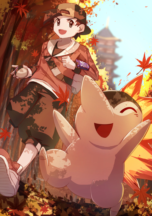 ethan and cyndaquil (pokemon and 1 more) drawn by pimuppa