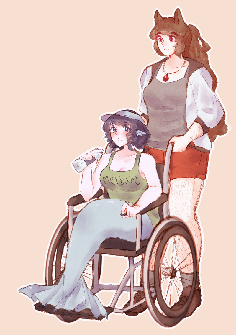 imaizumi kagerou and wakasagihime (touhou) drawn by orz_(kagewaka)