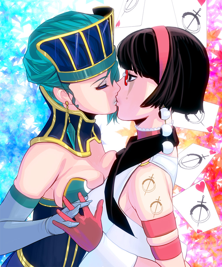 karina lyle, blue rose, and kriem (tiger & bunny) drawn by kouno_(masao)