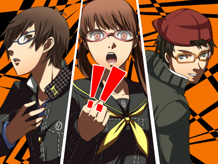 doujima nanako, nakajima shu, and minami yuuta (persona and 1 more) drawn by takayan