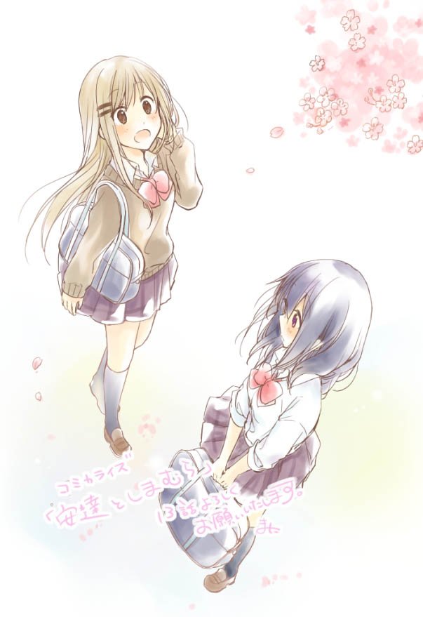 adachi sakura and shimamura hougetsu (adachi to shimamura) drawn by usashiro_mani