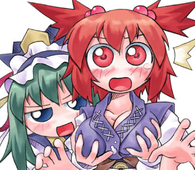 shiki eiki and onozuka komachi (touhou) drawn by nyagakiya