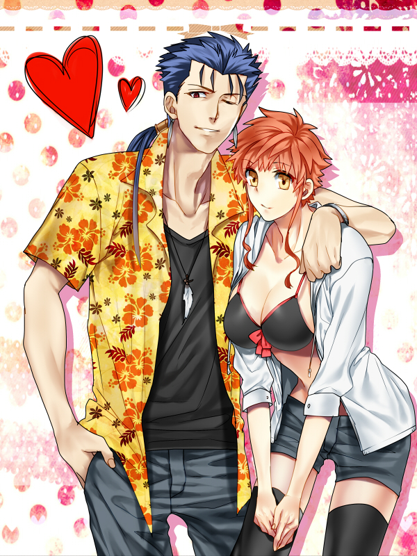 emiya shirou and cu chulainn (fate and 1 more) drawn by mitsuki_mitsuno