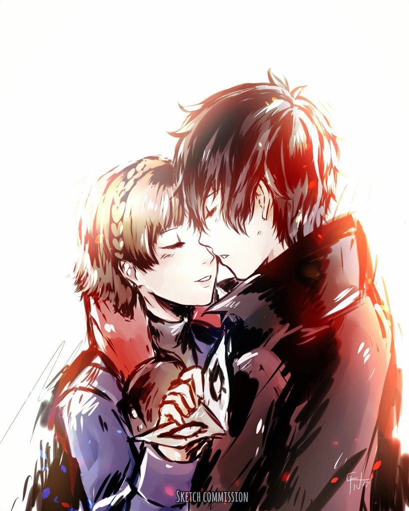 amamiya ren, niijima makoto, joker, and queen (persona and 1 more) drawn by freinoir