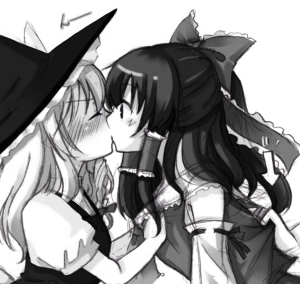 hakurei reimu and kirisame marisa (touhou) drawn by seiten_yumeka
