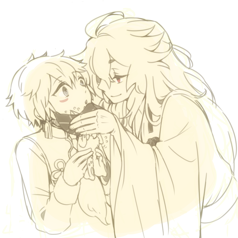 kogitsunemaru, nakigitsune, and nakigitsune's fox (touken ranbu) drawn by jida