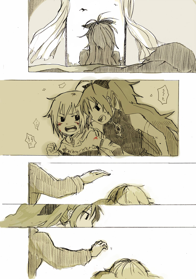 miki sayaka and sakura kyoko (mahou shoujo madoka magica) drawn by uzaki_(jiro)