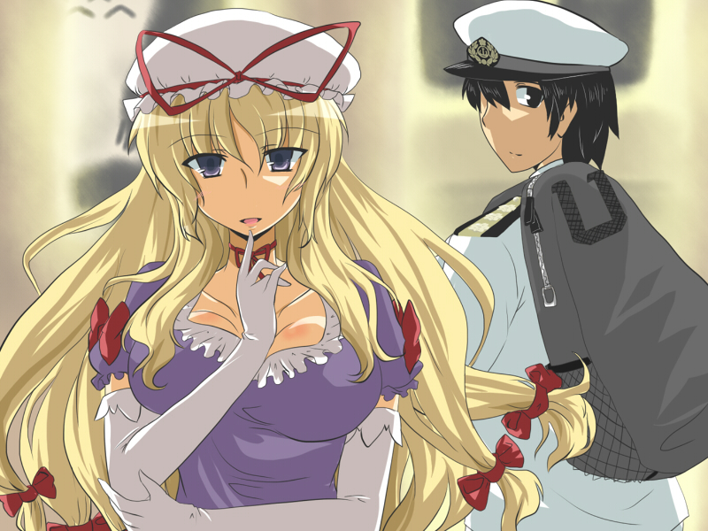 admiral and yakumo yukari (touhou and 1 more) drawn by goma_(gomasamune)
