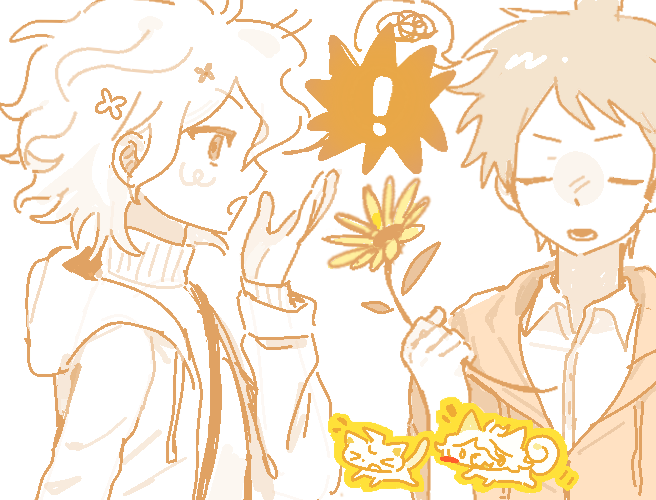 komaeda nagito and hinata hajime (danganronpa and 1 more) drawn by emitou_fo