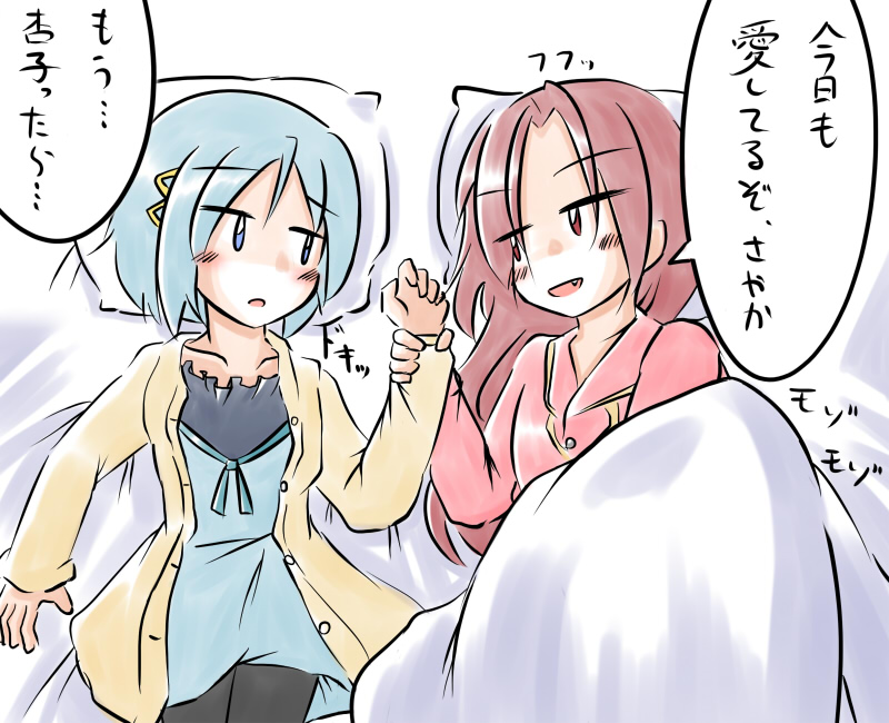 miki sayaka and sakura kyoko (mahou shoujo madoka magica) drawn by aotori