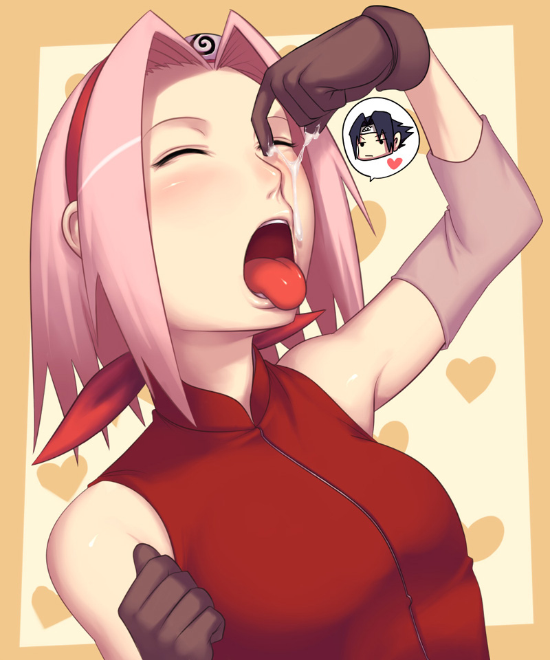 haruno sakura and uchiha sasuke (naruto) drawn by sawao