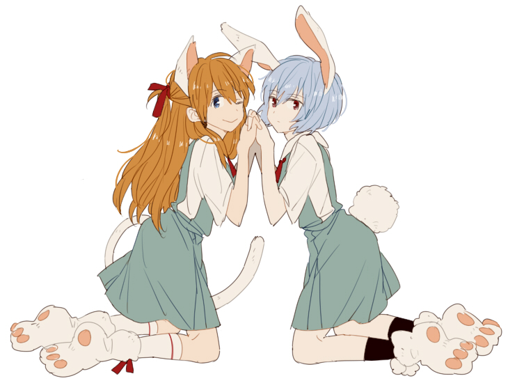 souryuu asuka langley and ayanami rei (neon genesis evangelion) drawn by 0930erina