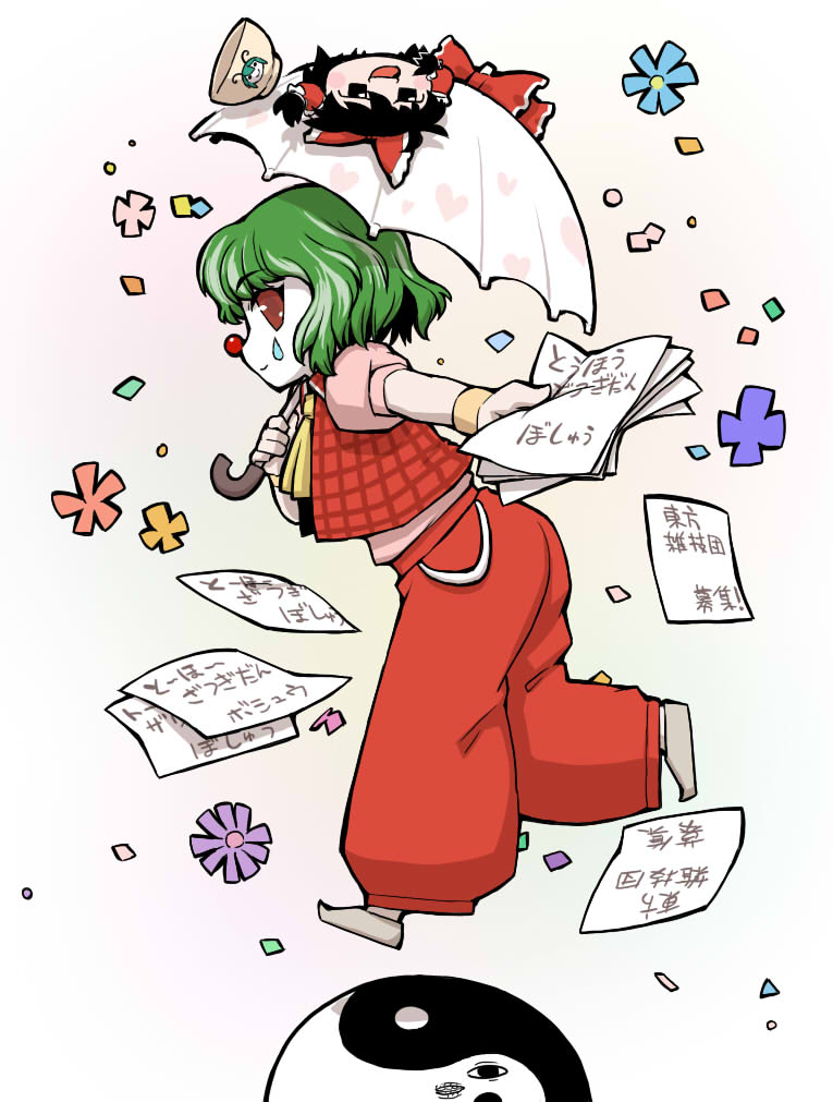 hakurei reimu, kazami yuuka, and wriggle nightbug (touhou and 1 more) drawn by ume_(noraneko)
