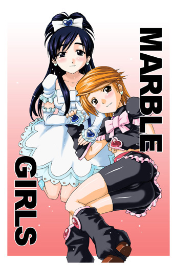 misumi nagisa, yukishiro honoka, cure black, and cure white (precure and 1 more) drawn by denki_showgun