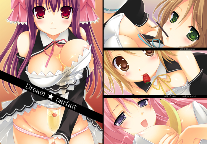 amane, futaba riho, rui, and setsu (dream c club) drawn by makita_maki