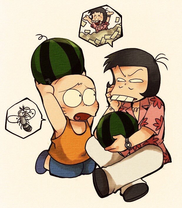 chibita and iyami (osomatsu and 1 more) drawn by tsubuta_hiro