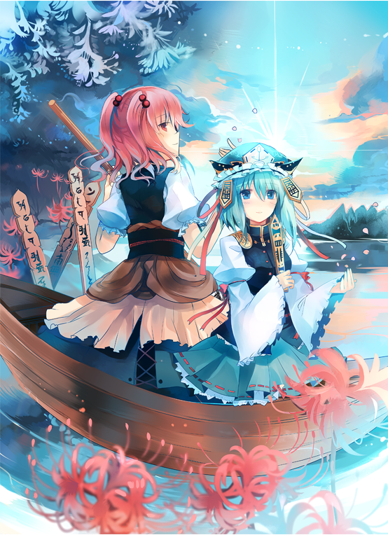 shiki eiki and onozuka komachi (touhou) drawn by kirero
