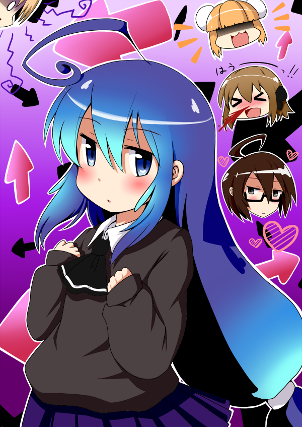 miniwa tsumiki, otonashi io, haruno hime, and katase mayoi (acchi kocchi) drawn by nekota_susumu