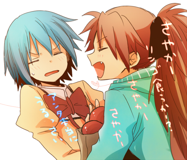 miki sayaka and sakura kyoko (mahou shoujo madoka magica) drawn by shibainu_(pom_pomta)