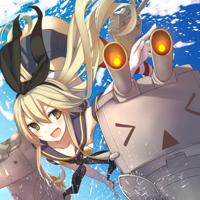 shimakaze and rensouhou-chan (kantai collection) drawn by fumatake