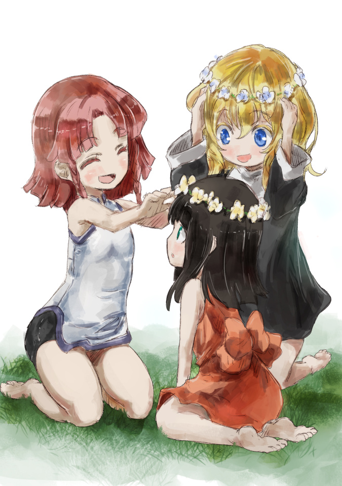 hakurei reimu, kirisame marisa, and hong meiling (touhou) drawn by yohane