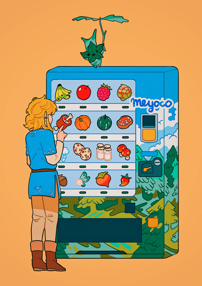 link and korok (the legend of zelda and 1 more) drawn by meyoco
