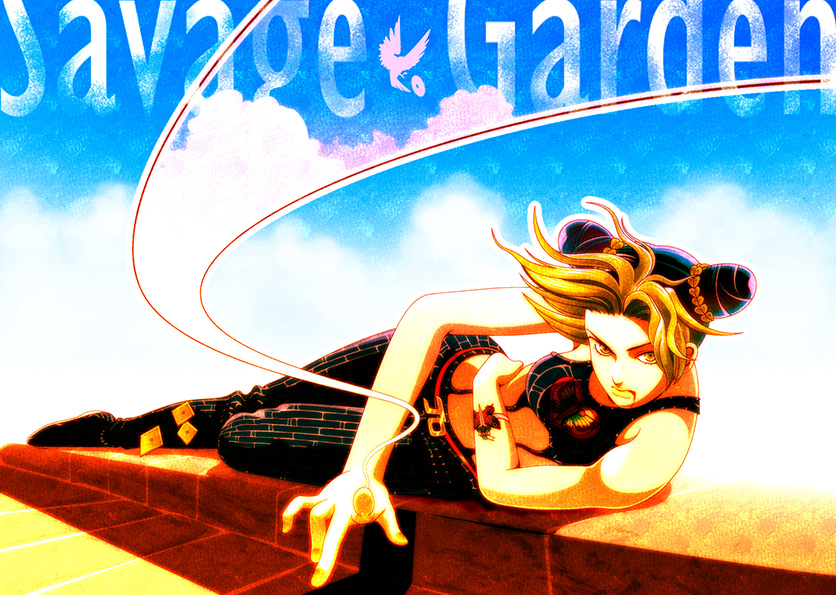 kujo jolyne (jojo no kimyou na bouken and 1 more) drawn by tazbun