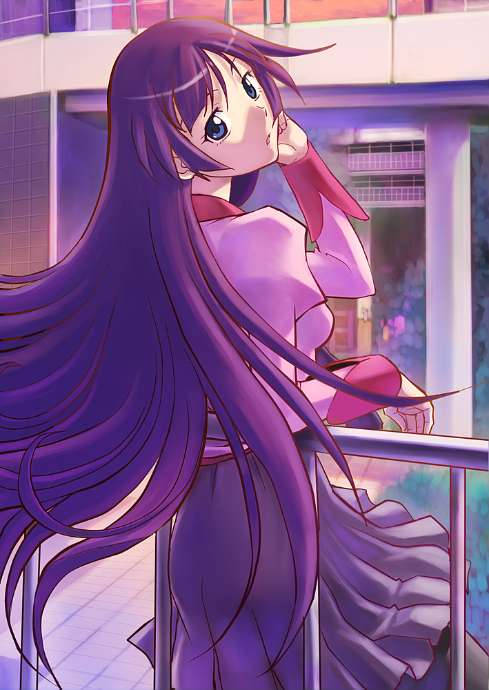senjougahara hitagi (monogatari and 1 more) drawn by yusao