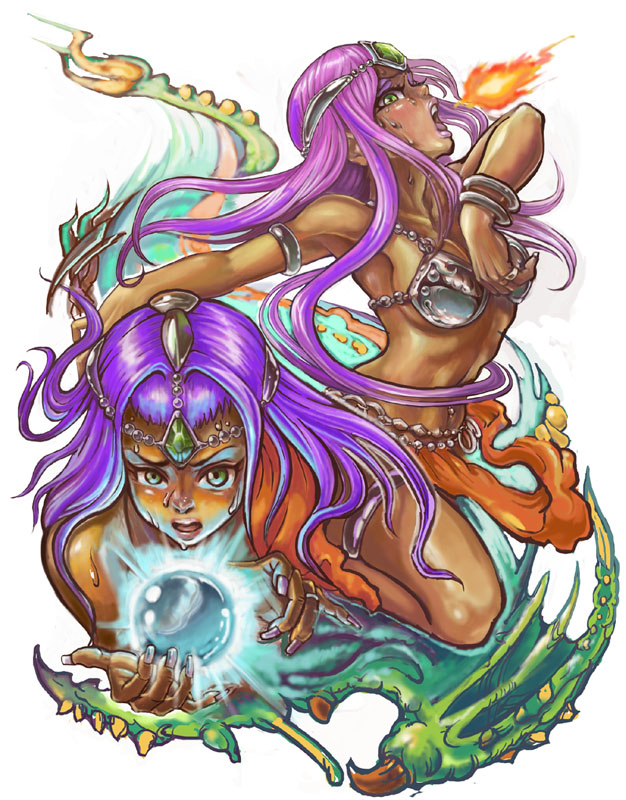 manya and minea (dragon quest and 1 more) drawn by pipipi