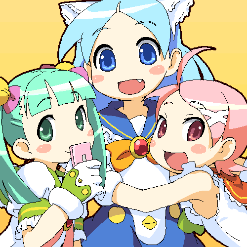 fuura kafuka, kitsu chiri, and otonashi meru (sayonara zetsubou sensei)
